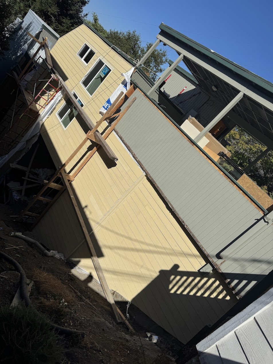 Siding installation in progress